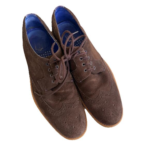 Ted Baker Prycce Brown Suede Derby Brogues Men’s Shoes Sz 10